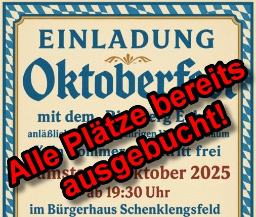 Einladung zum Oktoberfest am 11.10.2025